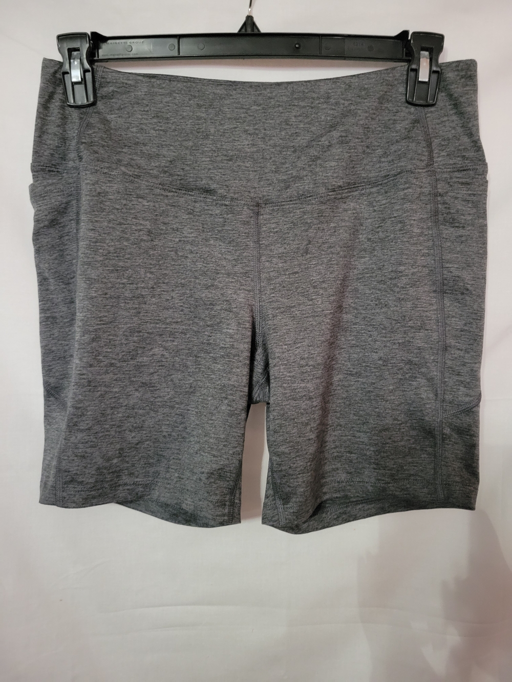Athletic Works High-Waist Heather Gray Performance Bike Shorts With Pockets